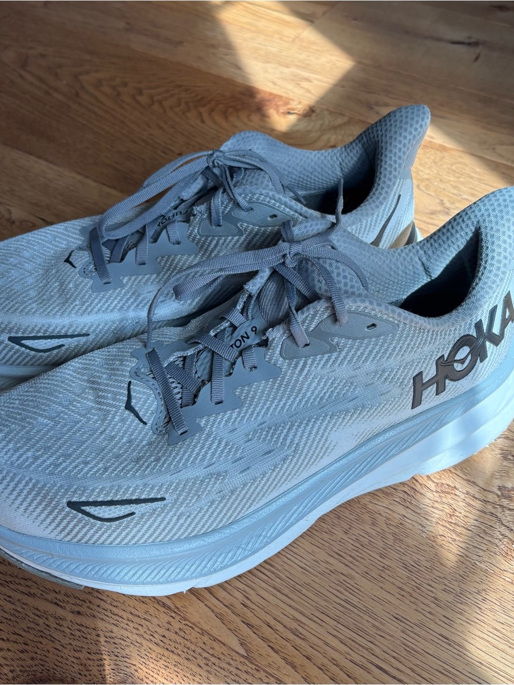 Hoka One One Men's Light Gray Athletic Running Sneakers